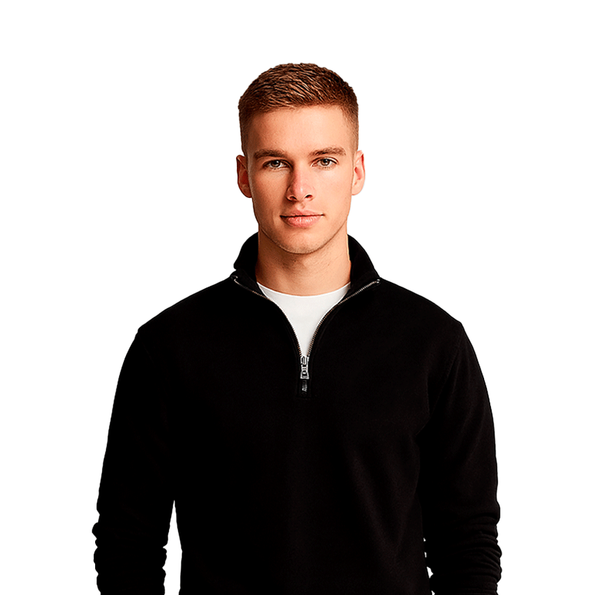 Zipped Collar Sweater R&L + Free Watch